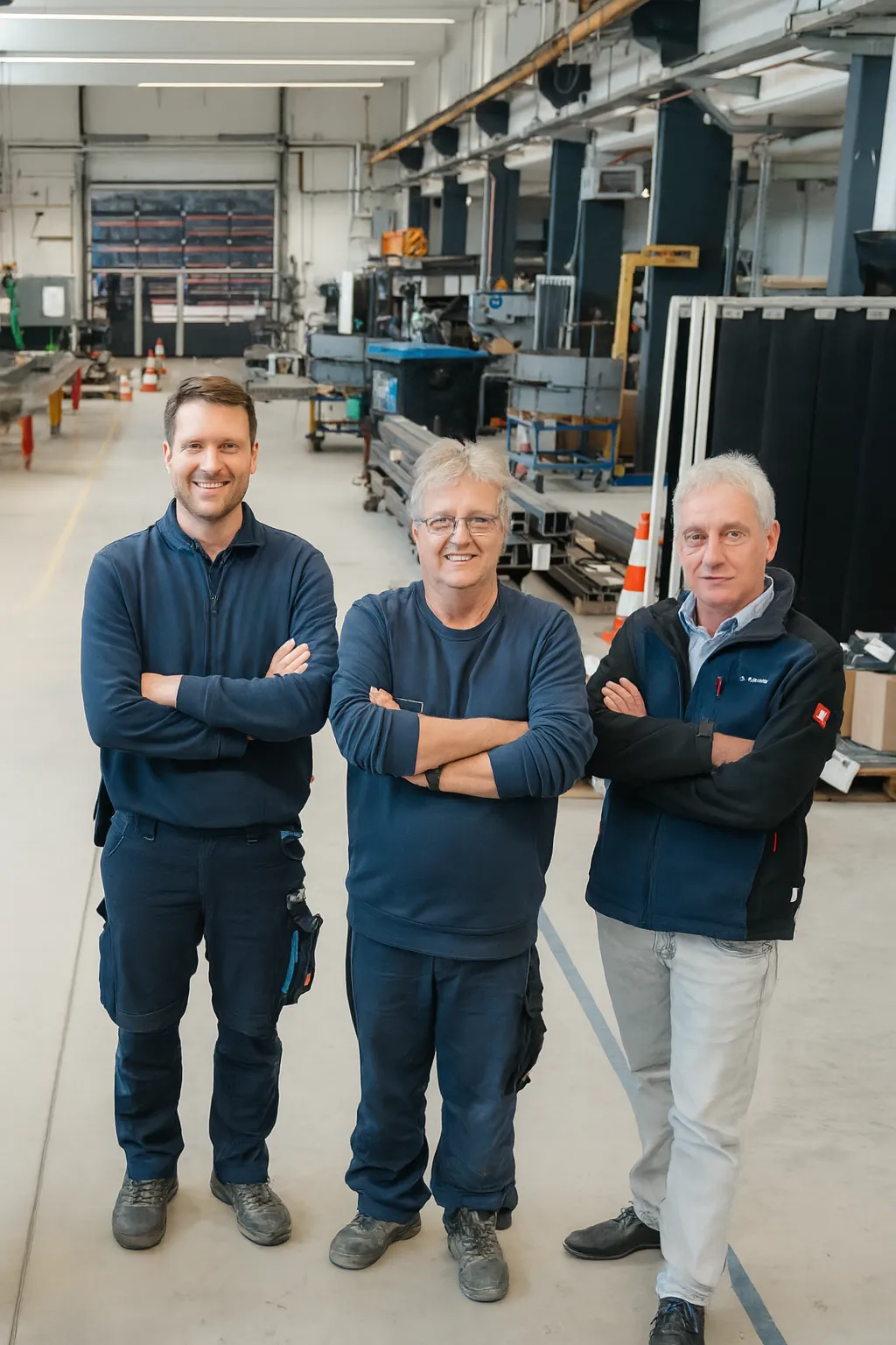 Technicians in manufacturing plant 